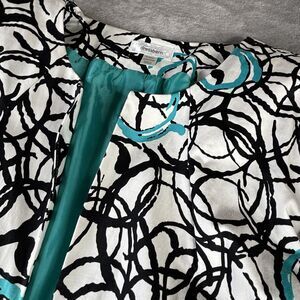 Dressbarn Blazer Womens 22W/24W White Black Turquoise Plus Size Open Front Lined